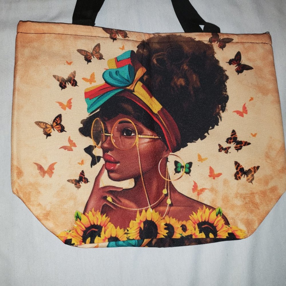 EZYES Womens Girls African Tote Travel Bag Shoulder Handbag NWT